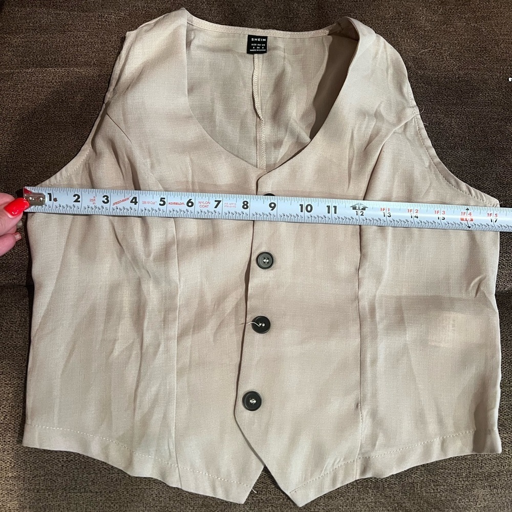 SHEIN vest and slack set, light khaki color. Women’s size small, US 4 - Picture 2 of 9